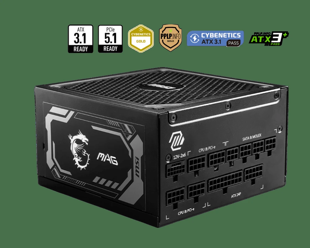 ALIMENTATION MSI MAG A1000GL PCIE5 GOLD FULL MODULAIRE – Image 5