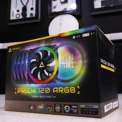 Antec Prizm 120 ARGB Controlled 5-Fan Kit | PWM Fans with Addressable RGB