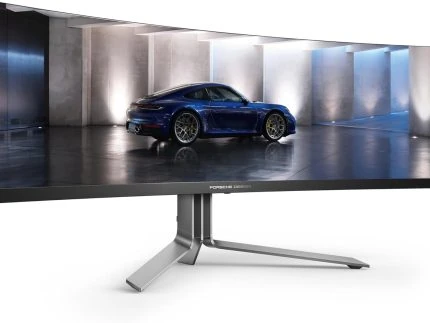 AOC 49″ AGON PORSCHE DESIGN PD49 CURVED 240HZ DQHD 5K OLED 0.03MS 1800R HDR400 SPEAKERS DTS