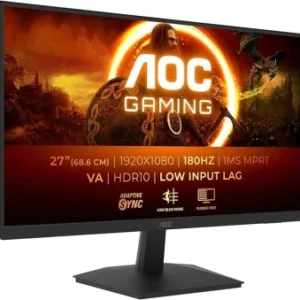 AOC Gaming 27G15N, 27-inch Full HD Monitor, 180Hz, Fast VA, 1ms, Adaptive Sync, HDR10, Low Input Lag (1920 x 1080, HDMI 2.0, DisplayPort 1.4)