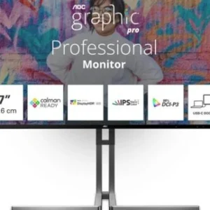 AOC U27U3CV 27″ 60HZ 4K UHD IPS 4MS SPEAKERS HDR400 TYPE-C 3.1/HDMI 2.0/DP 1.4
