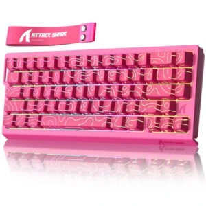 ATTACK SHARK X68 HE Rapid Trigger Keyboard Magnetic Switch Red Rose Contour