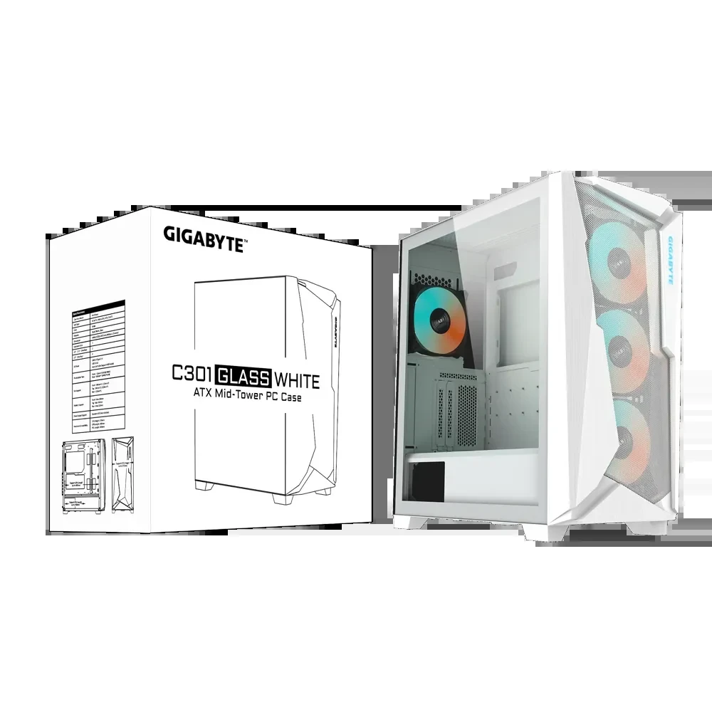 Boitier GIGABYTE C301 GLASS V2 WHITE