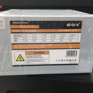 Boîtier Alimentation VIRTEX ATX 450W – PSU PC Stable et Fiable pour Bureautique & Configurations Essentielle