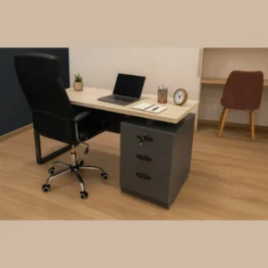BUREAU SEMI MÉTALLIQUE ODESK AVEC CAISSON SM-MET-1400