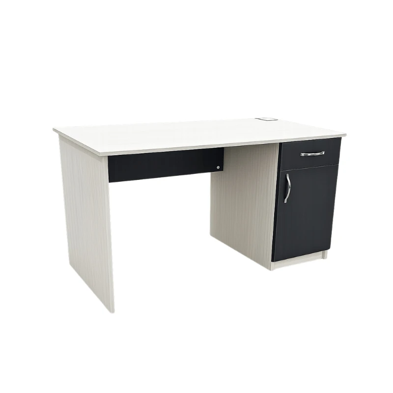 Bureau ST-01 120 cm – Avec tiroir et rangement, finition Sonoma Blanc – Image 2