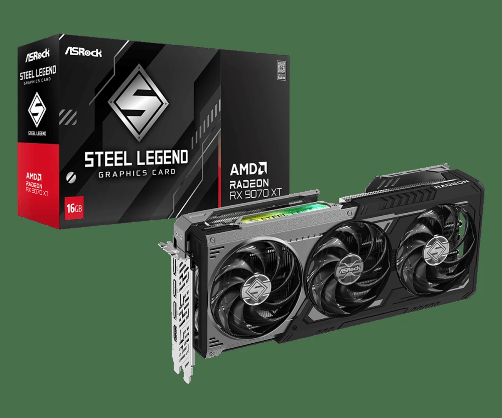 CARTE GRAPHIQUE ASROCK AMD RADEON ™ RX 9070 XT STEEL LEGEND DARK 16GB
