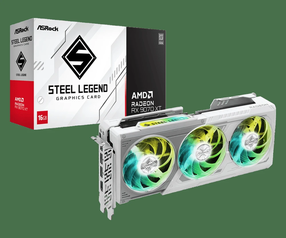 CARTE GRAPHIQUE ASROCK AMD RADEON ™ RX 9070 XT STEEL LENGEND 16GB