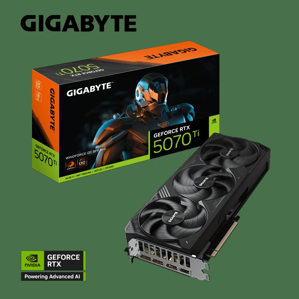 CARTE GRAPHIQUE GIGABYTE GeForce RTX™ 5070 Ti WINDFORCE OC SFF 16G