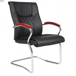Chaise Visiteur 613C – Noire – Confort et Design Moderne