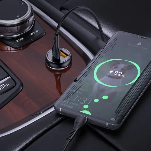 CHARGEUR AUTO HOCO NZ5 FAST CHARGE 30W TYPE C/LIGHTNING –