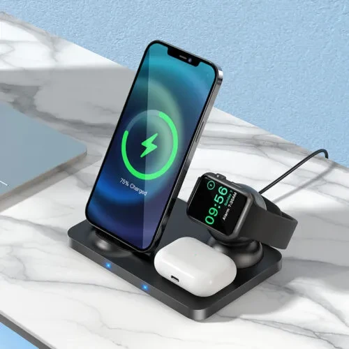 CHARGEUR BLUETOOTH 15W 3 EN1 TELEPHONE MONTRE EIRPOD  HOCO CQ1
