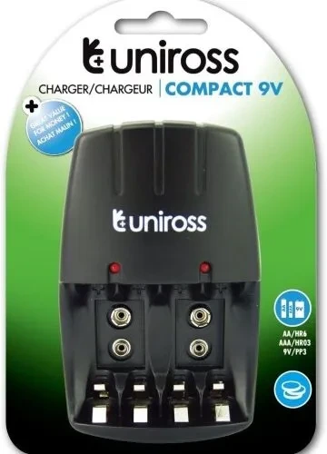 CHARGEUR DES PILLES UNIROSS VIDE AA/HR6 AAA/HR03 9V/PP3