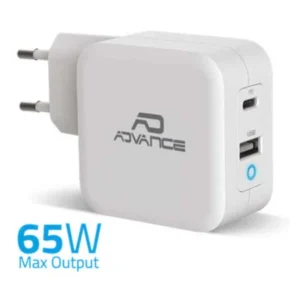 CHARGEUR MURAL POWERFLEX TURBO PD-65G – 65W USB-C + CÂBLE