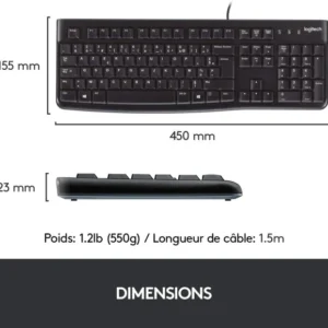 CLAVIER LOGITECH K120 AVEC FIL