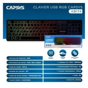 CLAVIER USB 2.0 CAPSYS KB174