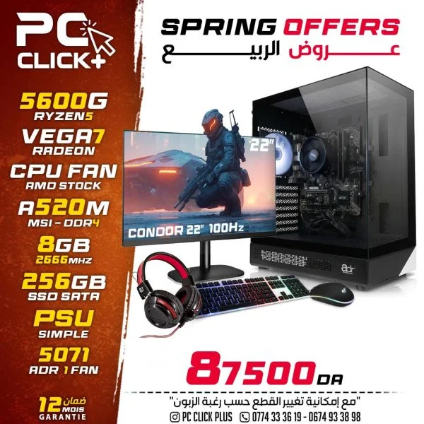 Config Ryzen 5 5600G / 8GB / 256GB + Ecran + Full Accessoires