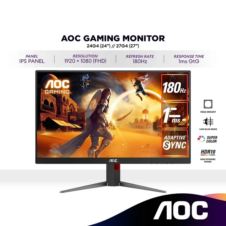 ECRAN AOC 27G4 180HZ 0.5MS 27" FHD IPS – Image 2