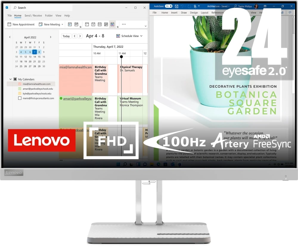 ECRAN LENOVO L24E-40 24" FHD IPS 100HRZ