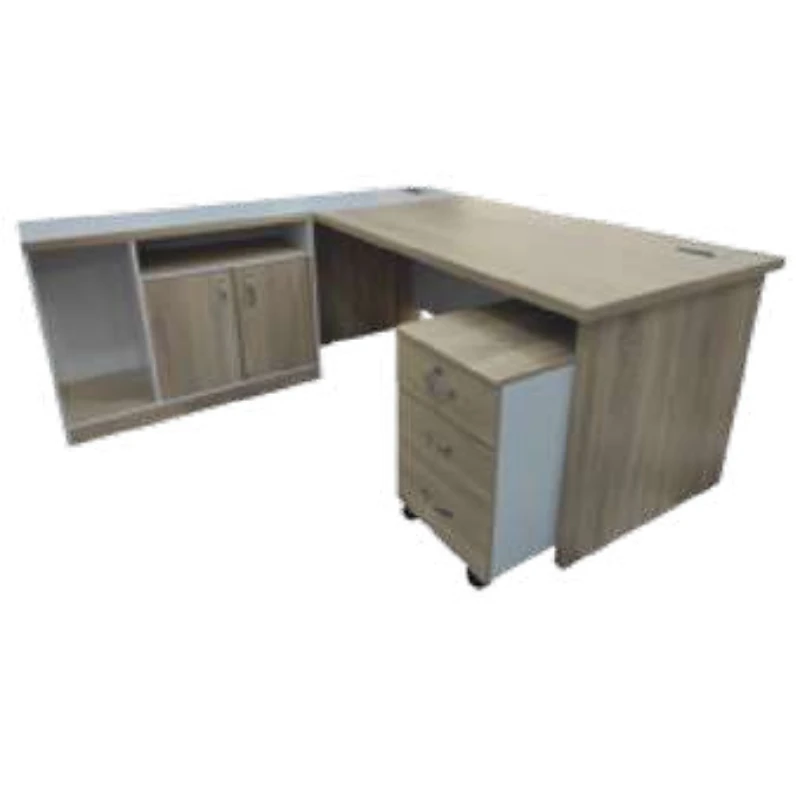 Ensemble Bureau ODESK ALPHA – Bureau + Retour + Bahut + Caisson – Image 5