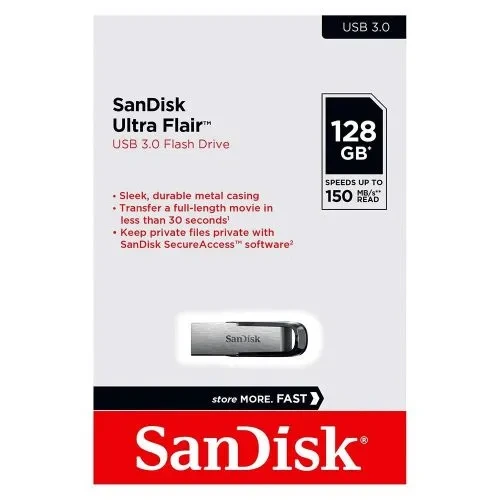 FLASH DISQUE SANDISK ULTRA FLAIRE 128 GO 150 MBP/S
