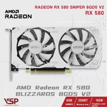 GPU AMD RX580 8GB UNIKA WHITE