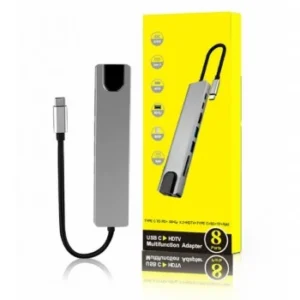 HUB TYPE C TO HDMI / RJ45 / 2*TYPE C / 2*USB3 / LECTEUR CARTE MEMOIRE