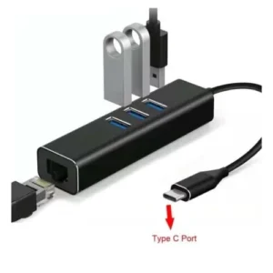 HUB TYPE-C  TO RG45 GIGABIT 10/100/1000 + 3 HUB USB 3.0