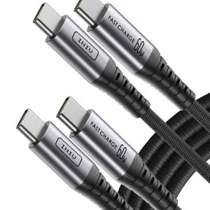 INIU D5CC USB C to C Cable 60W (6.6ft, 2-Pack)