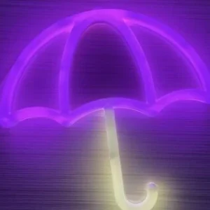 LAMPE LED MOTIF PARAPLUIE (ROSE+CHAUD)