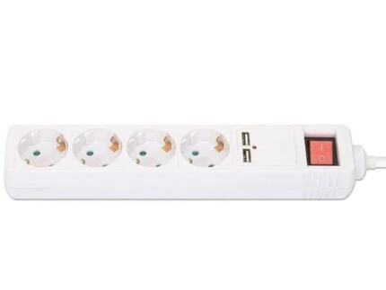 MANHATTAN 04xPRISES / 02xUSB 02M ETANCHE IP20 WHITE