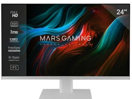 MARS GAMING 24″ 120HZ IPS 1MS FHD MV-24 WHITE