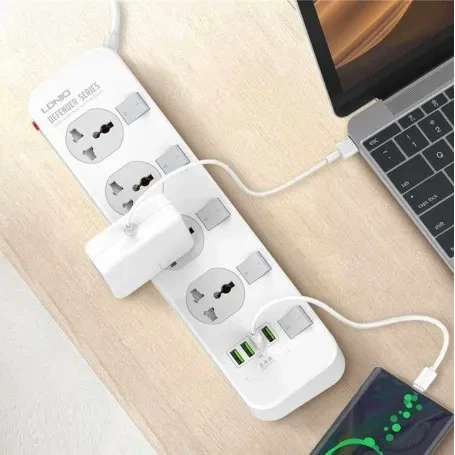 MULTI PRISE LDINIO 4 PRISE AVEC BOUTON DE COMMUTATION INDÉPENDANT  SC4408