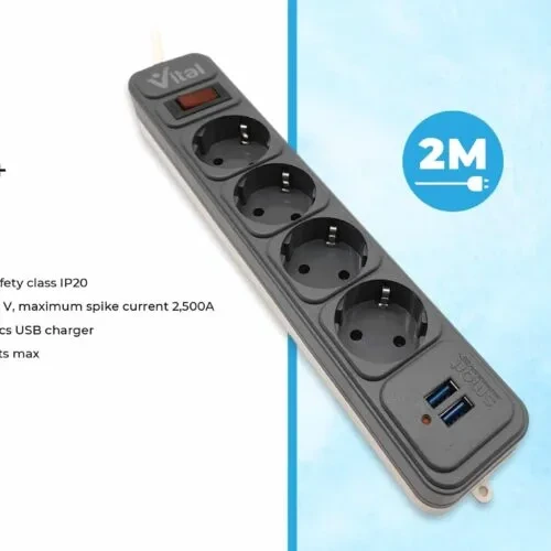 MULTI PRISE  POWER MASTER 4 PRISE / 2USB   SPG3- B-10C – SPG3- B-10C.