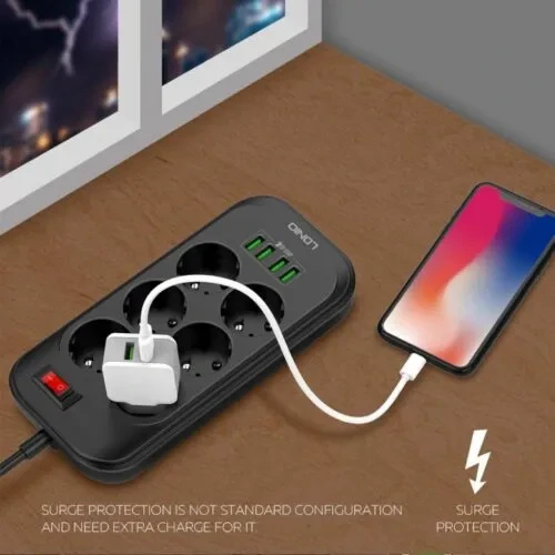 MULTIPRISE FILTRE LDNIO 6 PRISE 4USB SE6403