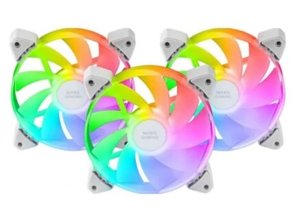 PACK FANS X3 MARS GAMING MF-3AR REVERSE BLADE WHITE
