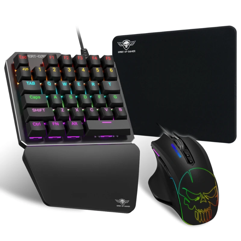 Pack Gamer SPIRIT OF GAMER XPERT-G700 – Mini Clavier Mécanique Bleu + Souris RGB – Image 2
