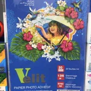 PAPIER PHOTO AUTOCOLLANT 135GR 20 F