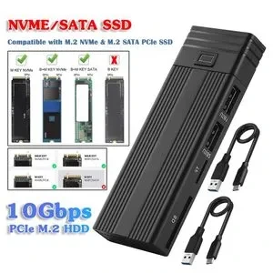 RACK SSD TYPE-C TO MVME+ LECTEUR CM+ HUB 10GBS