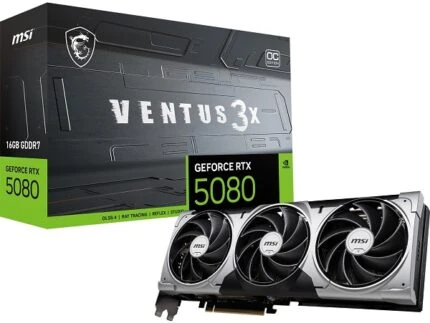 RTX 5080 MSI VENTUS 3X 16GB GDDR7 OC BLACK (7% POUR CEUX QUI VEULENT L’ACHETER SEULE)