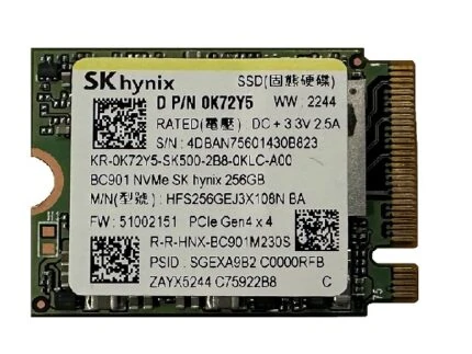 SSD M.2 SK HYNIX BC901 256GO GEN4 7000/6500MBPS NVME 2280