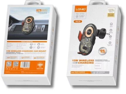 SUPPORT SMARTPHONE AUTO AVEC CHARGEURS SANSFIL LDNIO MA30 15W
