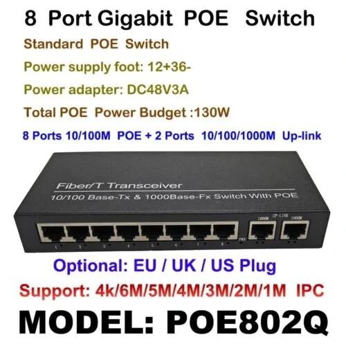 SWITCH RESEAU 8 PORTS 100 MBPS FTP 8C S508