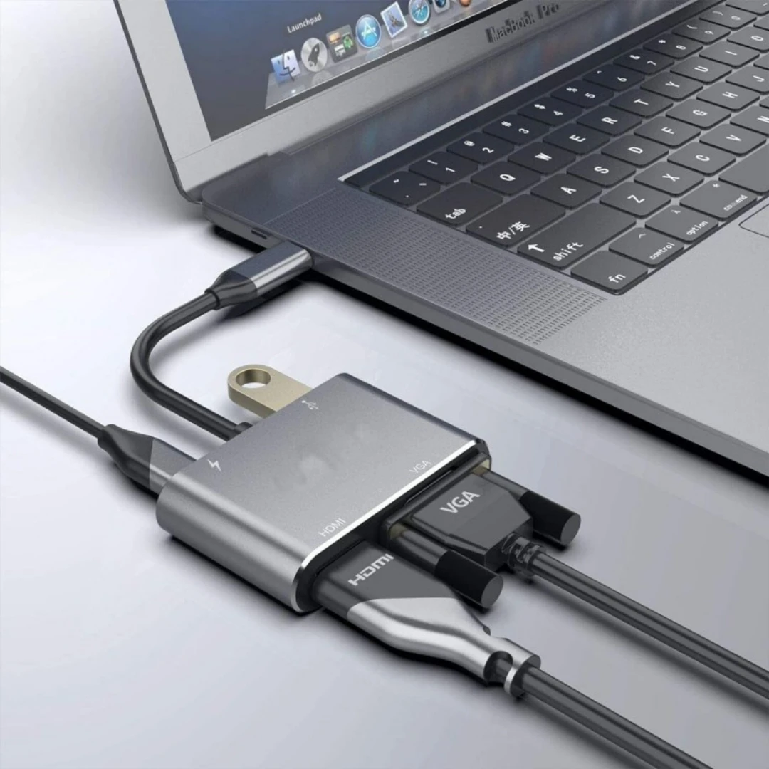 ADAPTATEUR 4IN1 TYPE C TO HDMI / USB 3.0 / VGA / TYPE C – Image 2