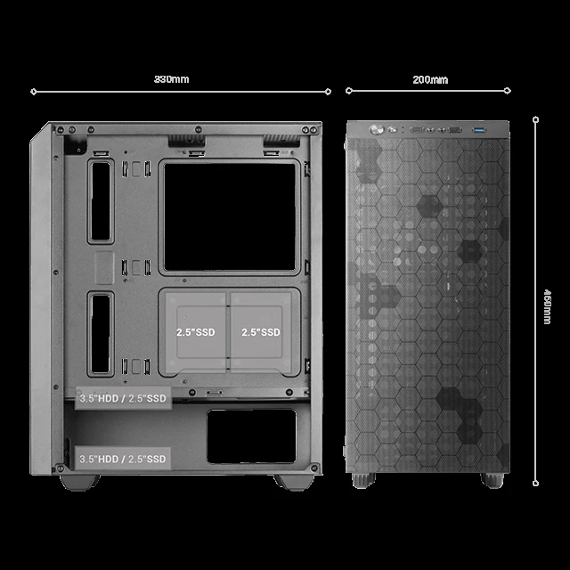 BOITIER GAMER MARS GAMING MC-Q3 BLACK – Image 2