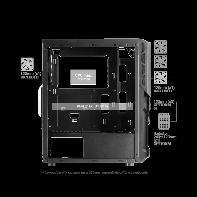 BOITIER GAMER MARS GAMING MC-X2 BLACK – Image 2