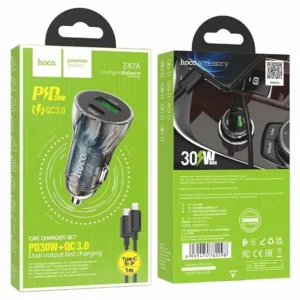 CAR CHARGER HOCO Z47A 30W IPHONE