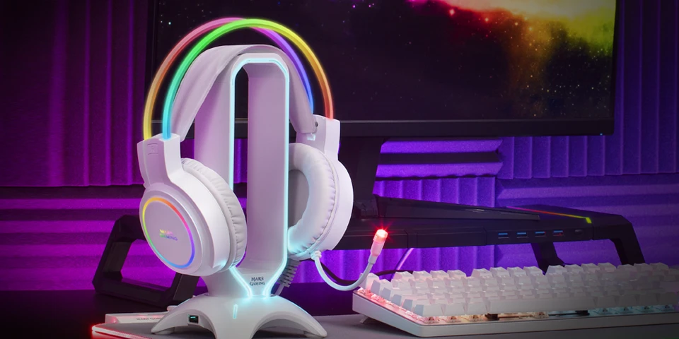 CASQUE MARS GAMING MHRGB NOIR / BLANC – Image 5