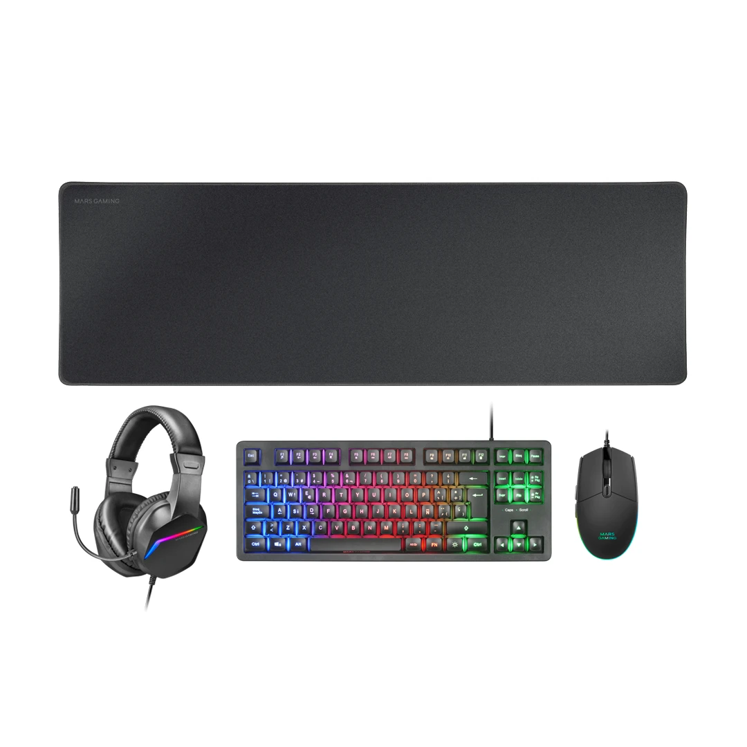 COMBO MARS GAMING MCP-RGB3W WHITE 4IN1 CLAVIER / SOURIS / TAPIS / CASQUE – Image 2