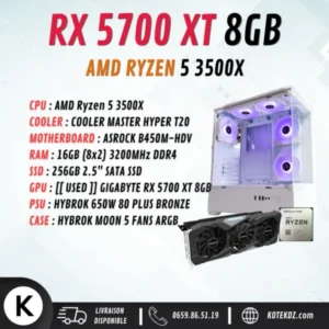 CONFIG PC GAMER – RYZEN 5 3500X / RX 5700 XT 8GB / 16GB RAM DDR4 / 256GB SSD